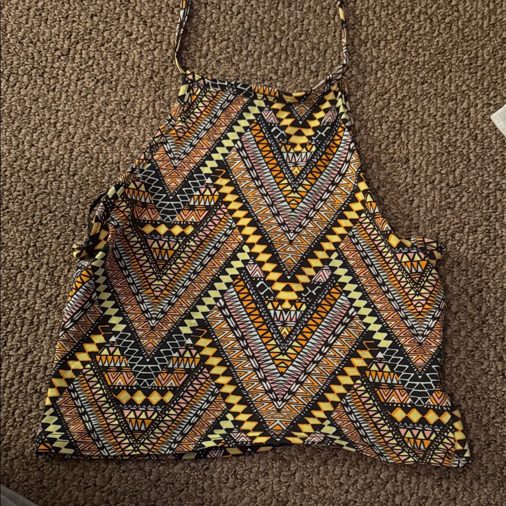 H&M Multicolor Tribal Print Crop Top